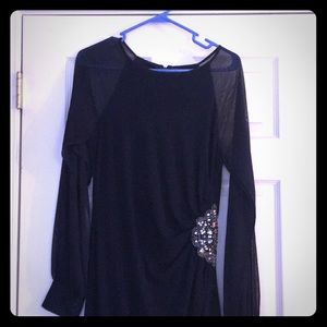 Blue sheer sleeve dress